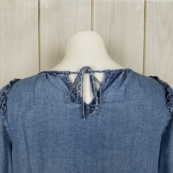 Lauren Conrad Chambray Blue Denim Blouse - Picture 6 of 13